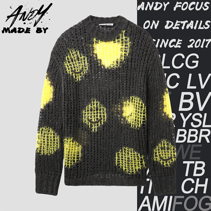 As 25Fw Hollow Smiley Face Crew Neck Sweater