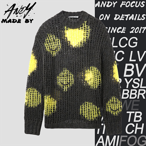As 25Fw Hollow Smiley Face Crew Neck Sweater