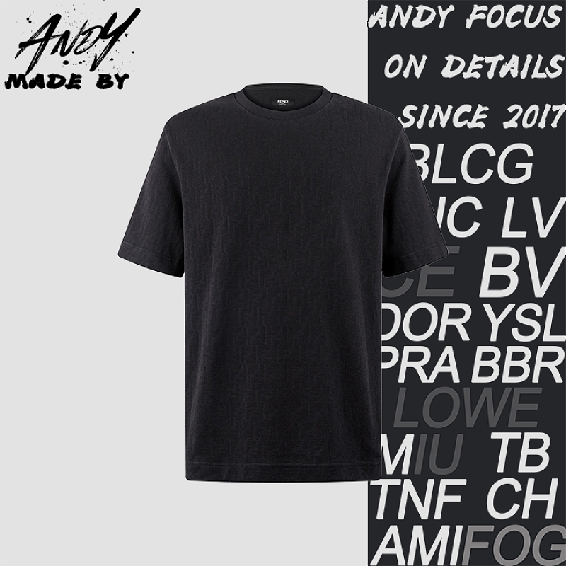 Jacquard FF Logo Piqué Crew Neck T-shirt