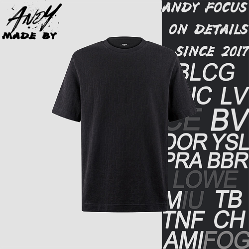 Jacquard FF Logo Piqué Crew Neck T-shirt