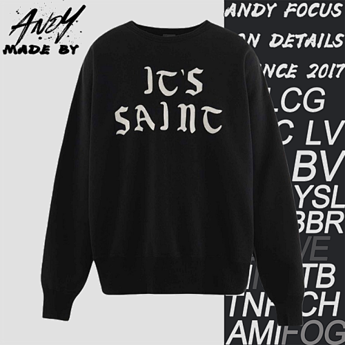 S M Gothic Flocked Letter Crewneck Sweatshirt