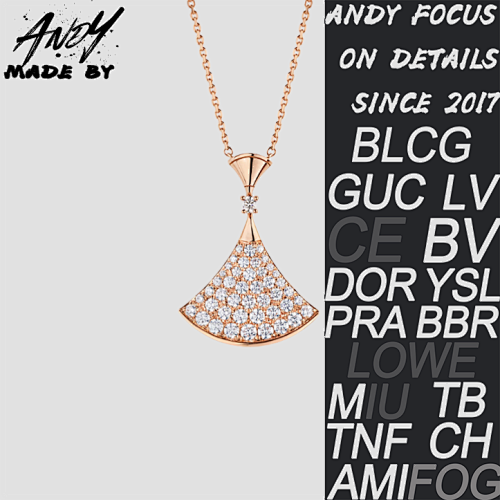 B Full Diamond Skirt Necklace Rose Gold At