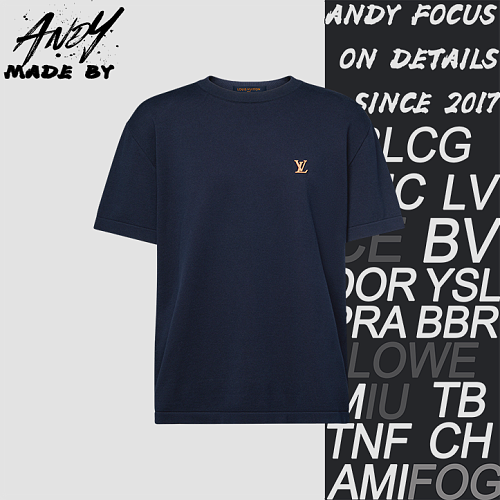 Logo Cotton Woven Crew Neck Short Sleeve