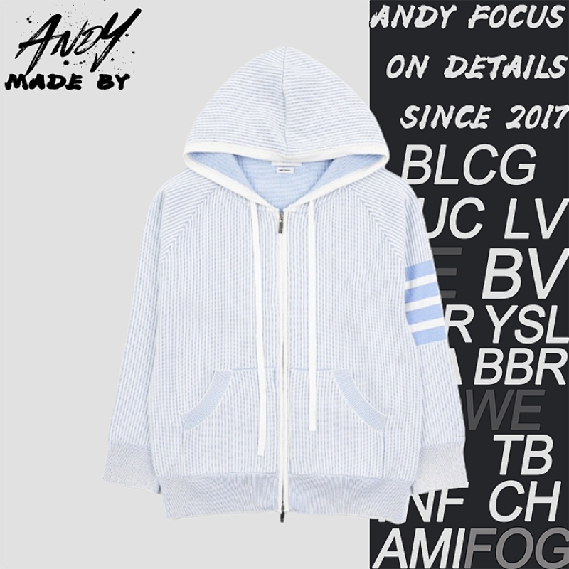 TB Four-stripe Vertical Striped Hooded Jacket