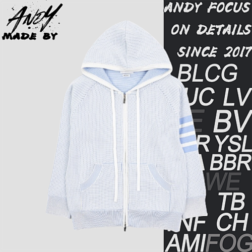 TB Four-stripe Vertical Striped Hooded Jacket