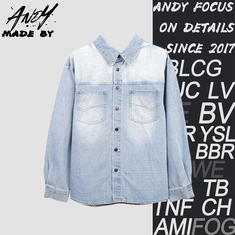 Light Blue Washed Denim Shirt