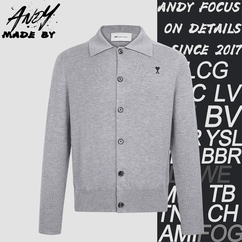 Wool Adc Embroidered Knit Cardigan Sweater