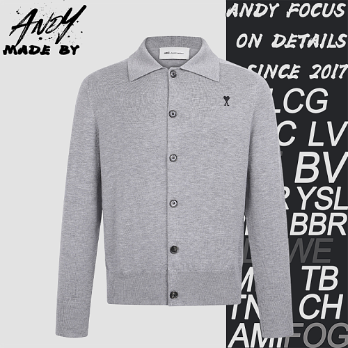 Wool Adc Embroidered Knit Cardigan Sweater