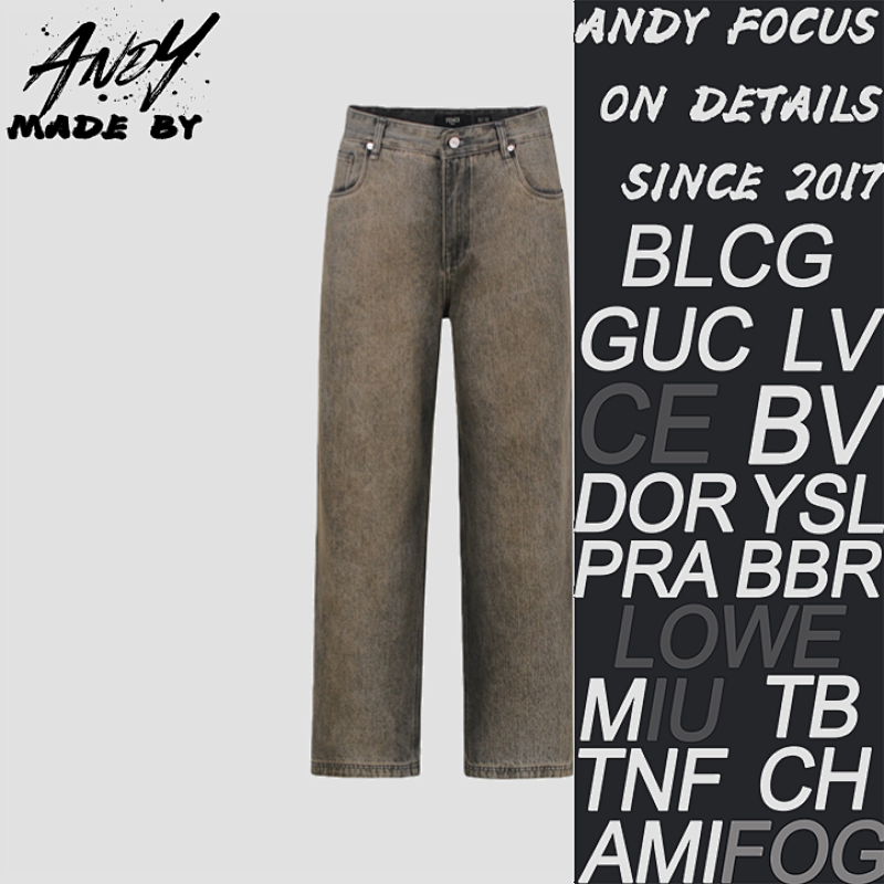Straight-leg Side Pocket Over-dyed Long Jeans