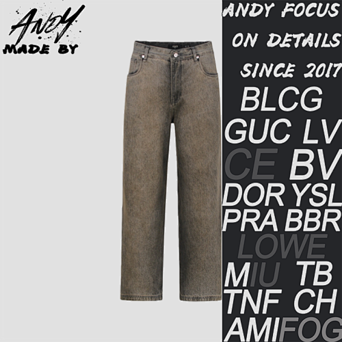 Straight-leg Side Pocket Over-dyed Long Jeans