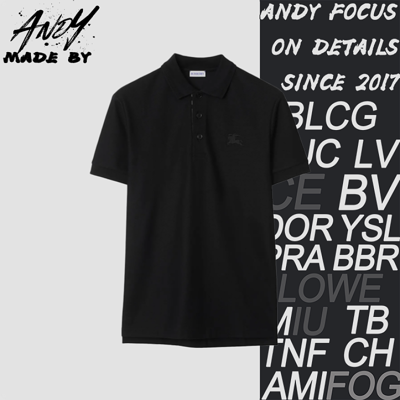 Bbr Short-Sleeve Polo With Subtle Equestrian Embroidery Black