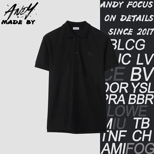 Bbr Short-Sleeve Polo With Subtle Equestrian Embroidery Black