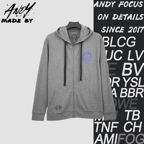 Blue-Outlined Vine Cross Print Hoodie