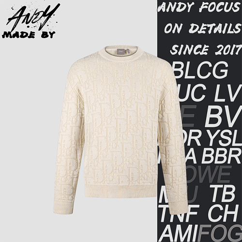 Cotton Blend Jacquard Logo Knit Sweater