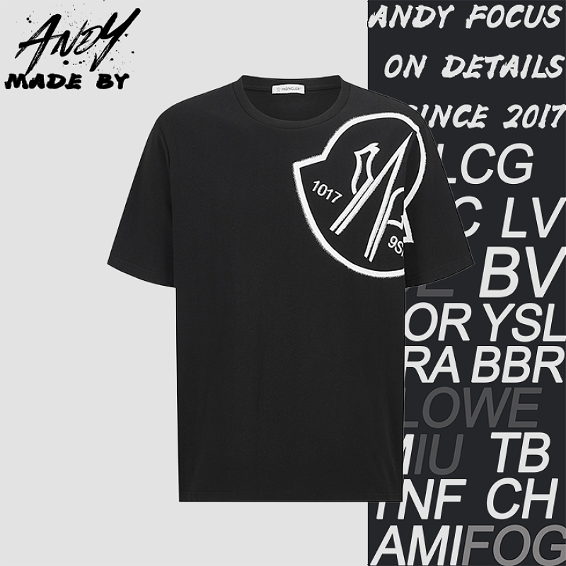 Moncler Ink-Splatter Logo Short-Sleeve T-Shirt