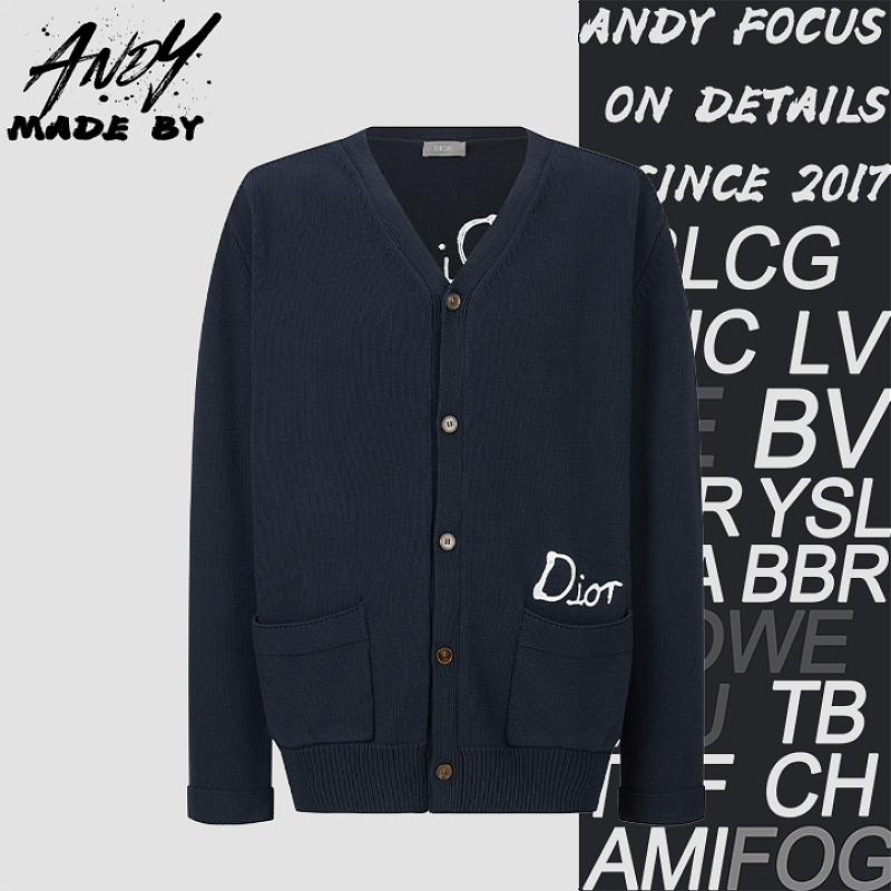 Dior Friends Embroidered Cotton Blend Button-Down Cardigan