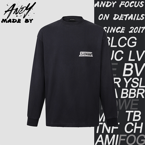 Balenciaga Blcg Masking Tape Printed Long-Sleeve T-Shirt