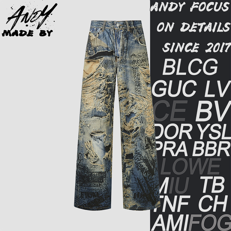 Acne Studios Optical Print Denim Jeans