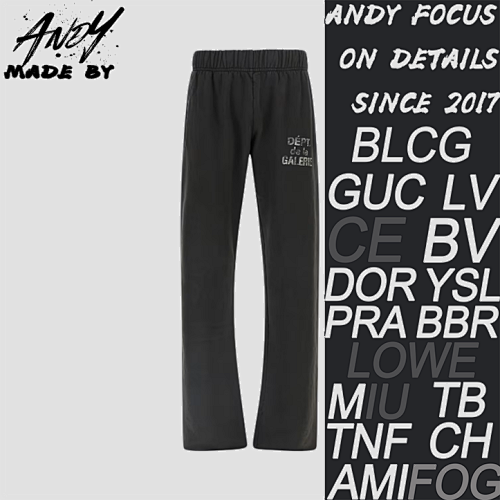 Distressed French-Print Flared Trousers