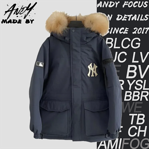 Goose Down Workwear Down Jacket With Fur Collar