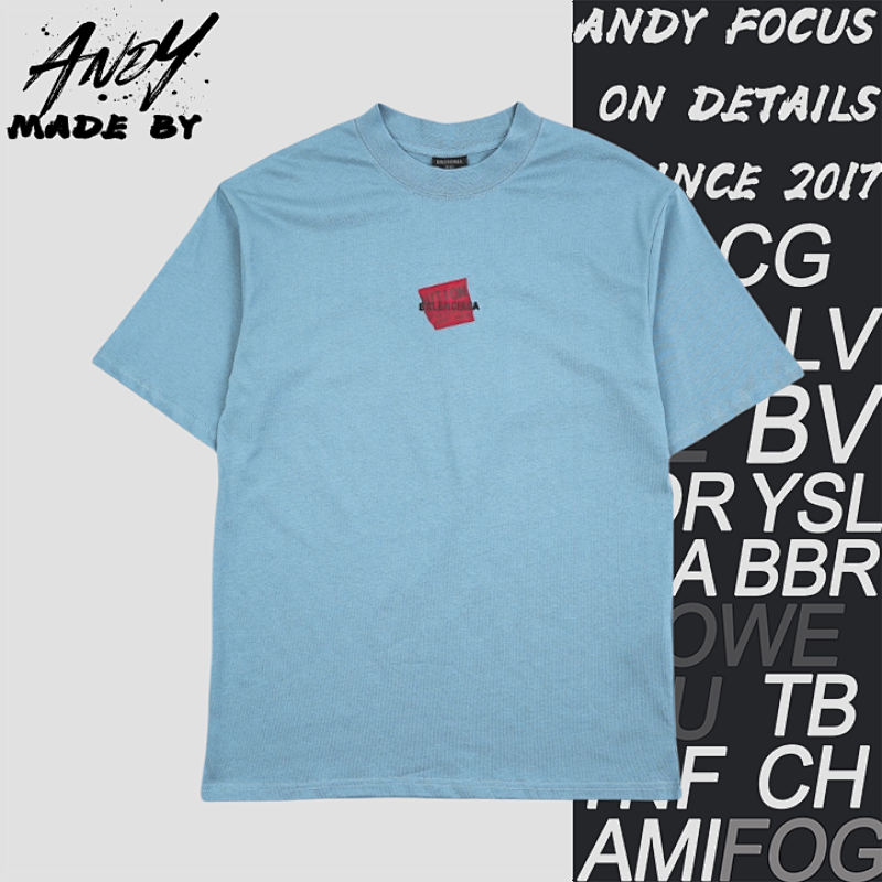 Paris Embroidery Laminating Short Sleeve Blue