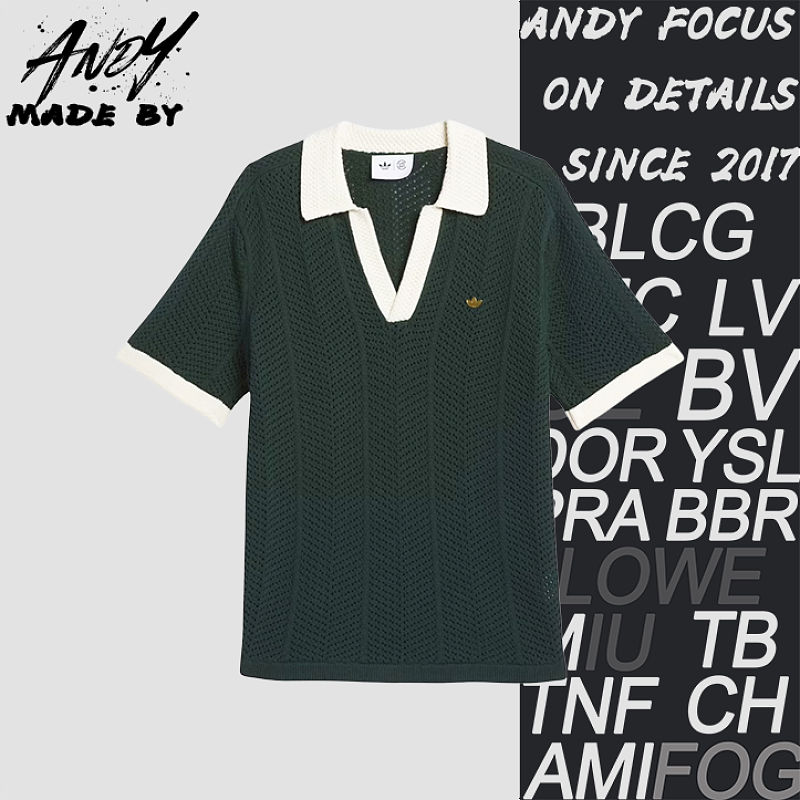 Clover Hollow-Out V-Neck Polo Short Sleeve