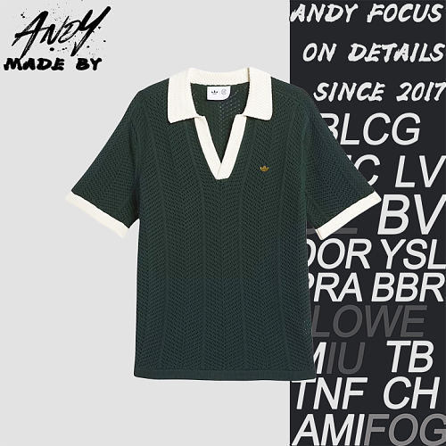 Clover Hollow-Out V-Neck Polo Short Sleeve