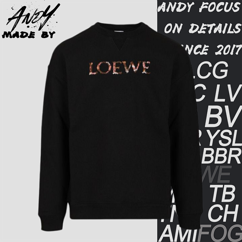 Gradient Letter Embroidered Crew Neck Sweatshirt