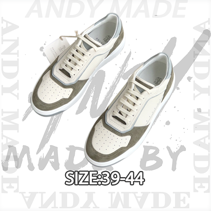 Brunello Cucinelli Men's New Spring Summer Color-Block Sneakers. These Low-profile Sneaker
