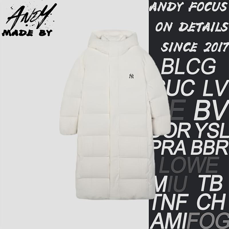 Long Small Label Hooded Down Jacket