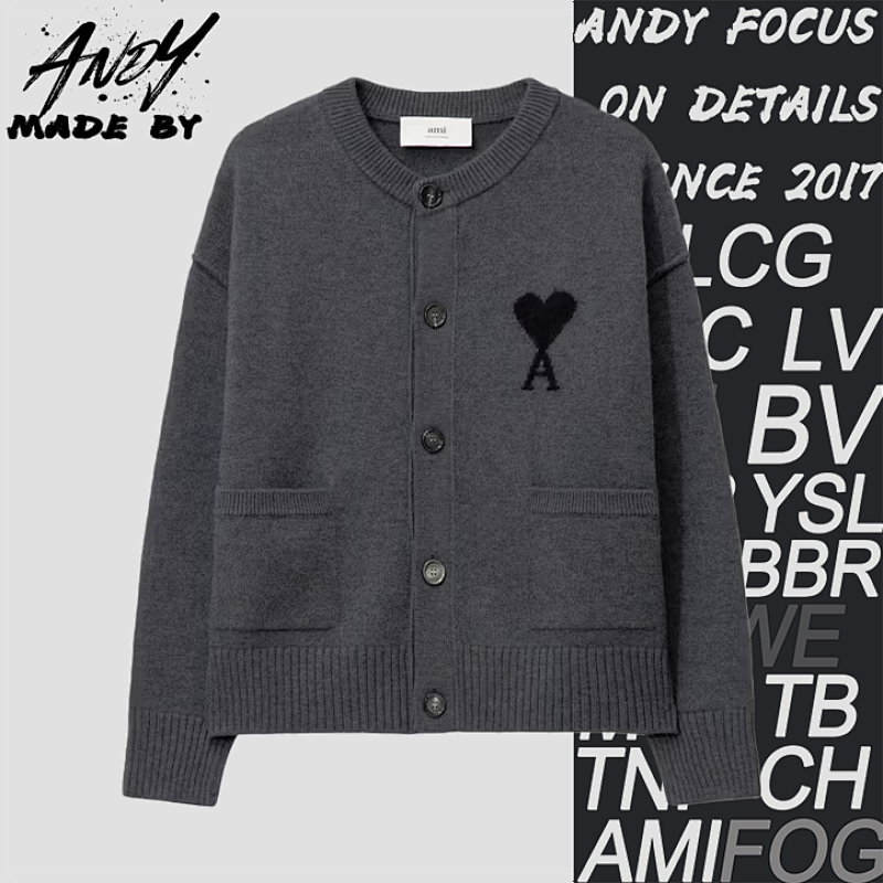 46 Oversized Wool Crew Neck Cardigan