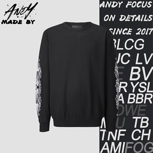 Chrome Hearts Knitted Sweater With Embroidered Logos On Both Sleeves