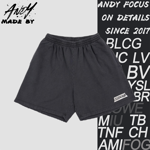 Paris Ink Letter Tape Shorts