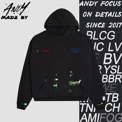 Letter Leather Patch Hoodie
