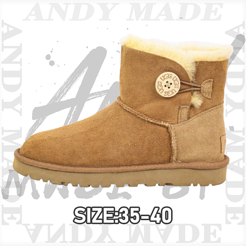 Bailey Wooden Buckle Sheepskin Snow Boots