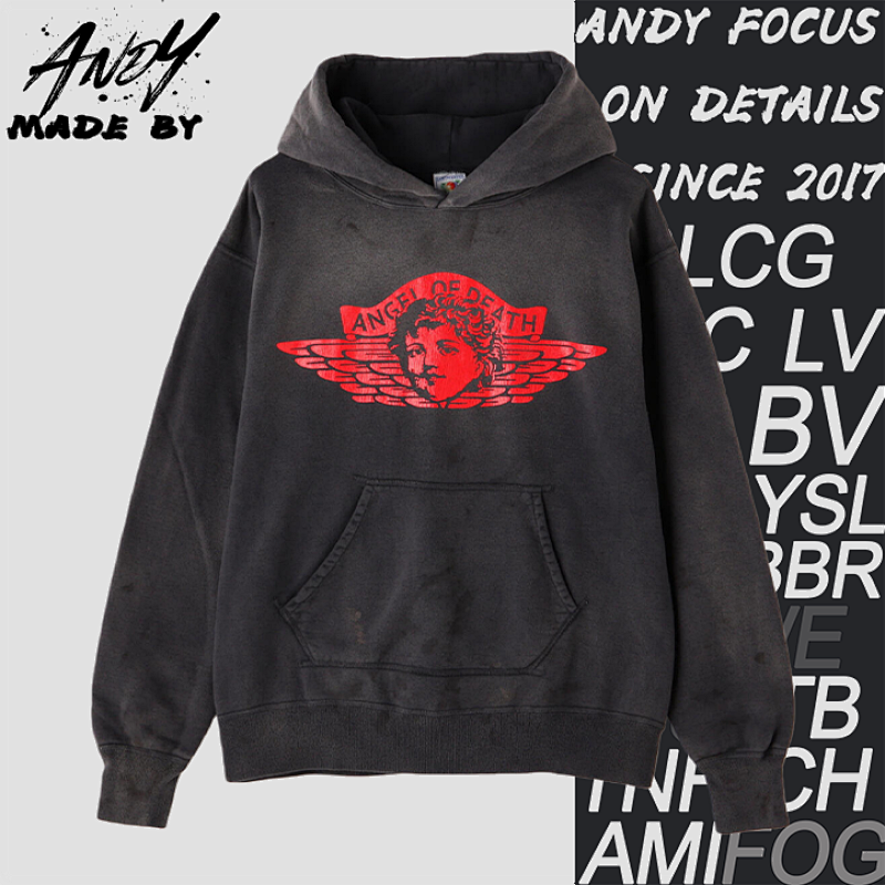 S M Angel Rebirth Print Hoodie