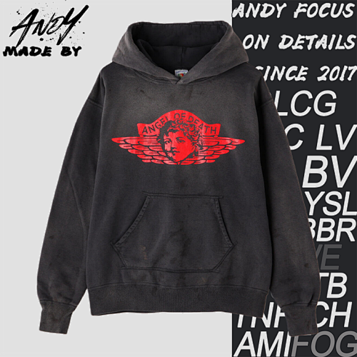 S M Angel Rebirth Print Hoodie