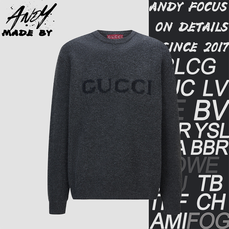 Gucci Cashmere Intarsia Logo Knit Sweater