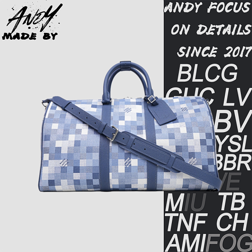 Coated Canvas Travel Bag Men's Indigo Blue