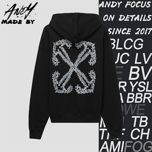 OW Wavy Anchor Arrow Embroidered Hoodie