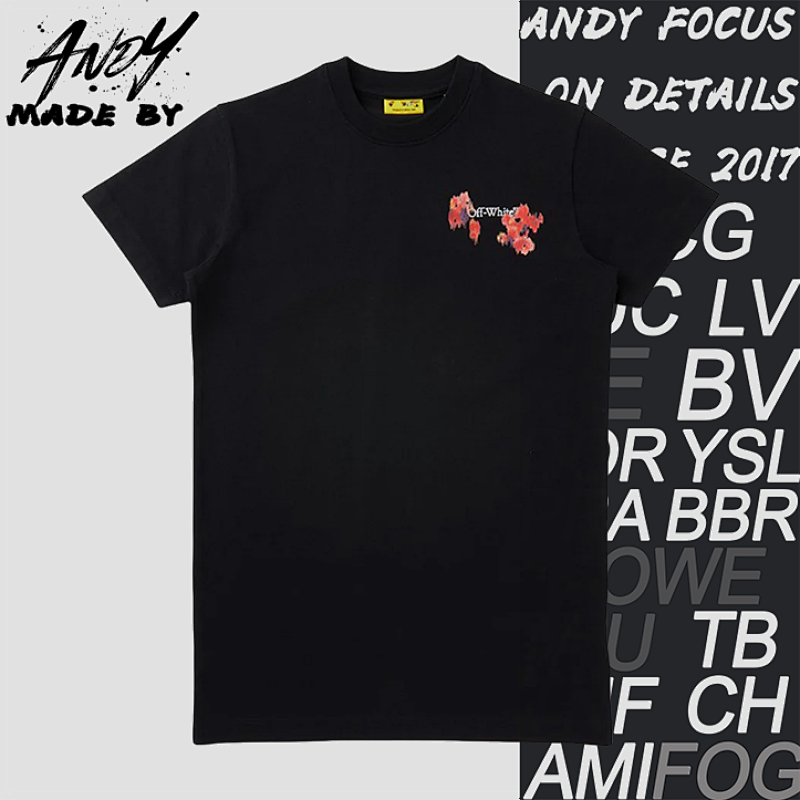 Off Flowing Watercolor Arrow Print Short Sleeves