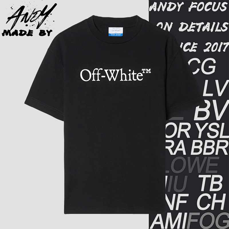 Off Retro Off Blue Letter Print Short Sleeves