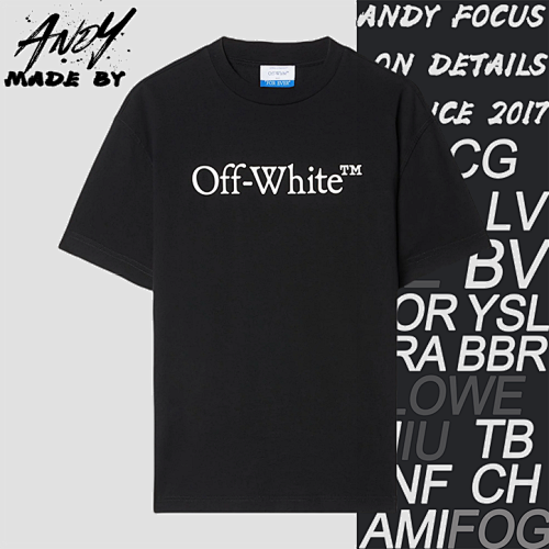 Off Retro Off Blue Letter Print Short Sleeves