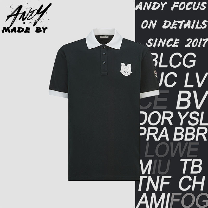 Large Logo Letter Embroidered Polo Shirt