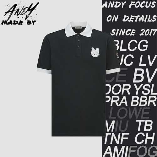 Large Logo Letter Embroidered Polo Shirt