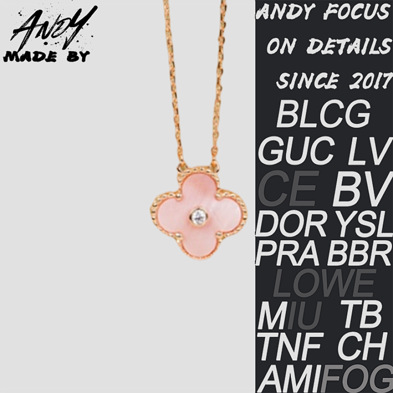 Van Classic Single Clover Diamond Set Necklace