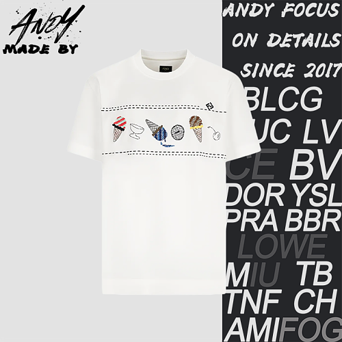Line Ice Cream Embroidered Short Sleeve