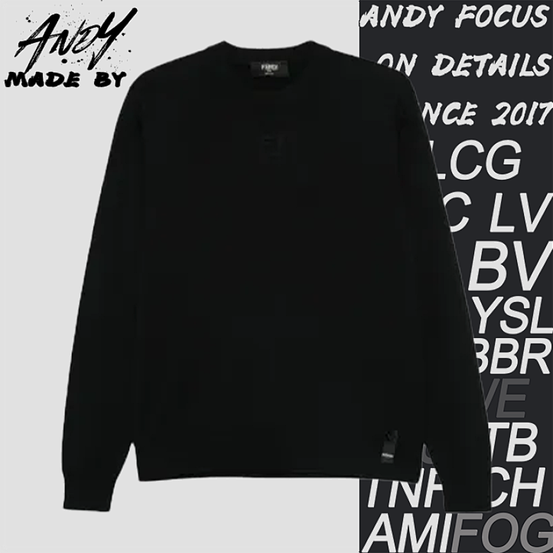 Embossed Letter Crew Neck Sweater