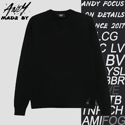 Embossed Letter Crew Neck Sweater