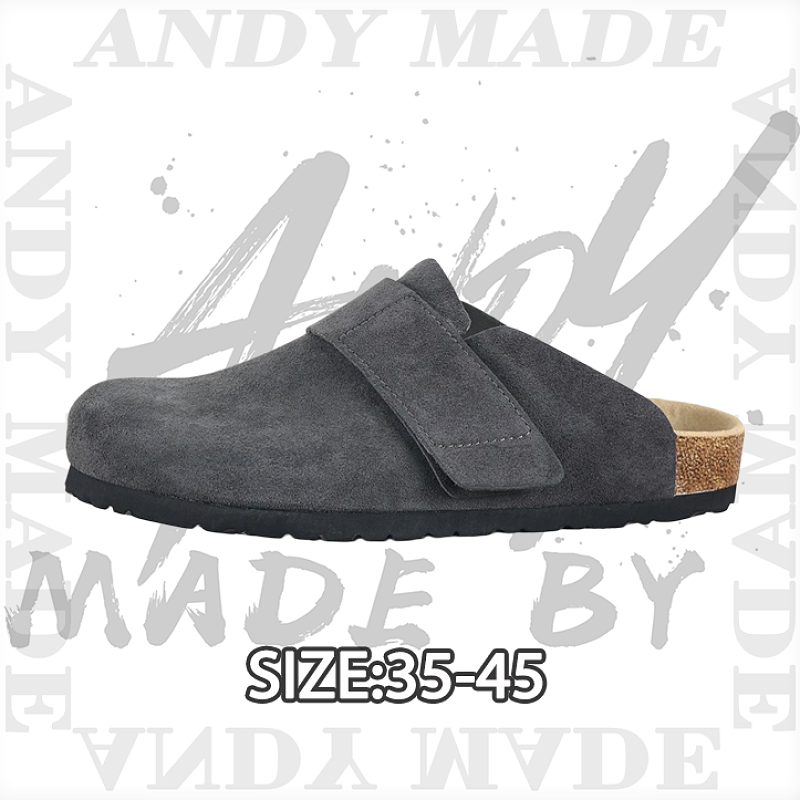 Birkenstock Baotou Velcro Half Slip-Ons Dark Gray